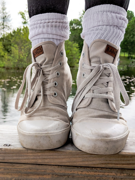 Women’s high top shops canvas shoes in Butterfly Garden